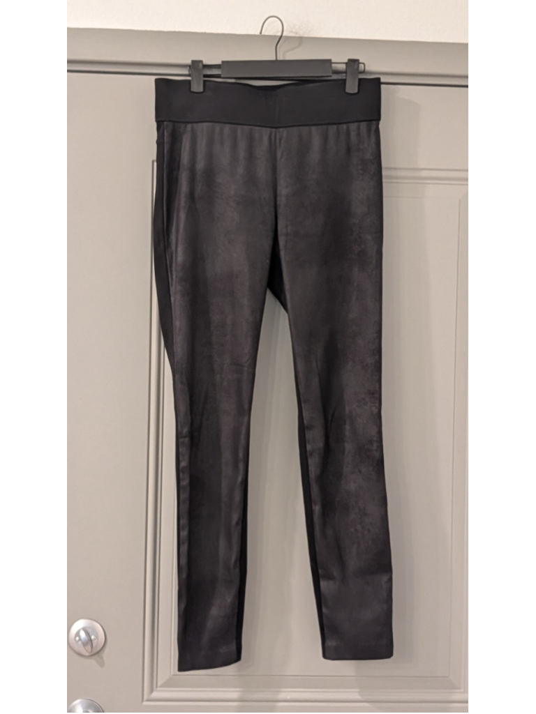 Women's Club Monaco Black Faux Suede Leggings Size 8